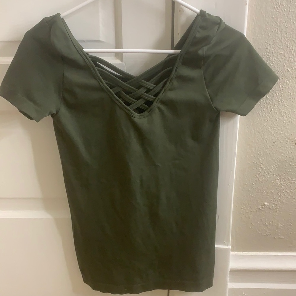 brand: LOVE CHARM, Size: Small, color Olive Green